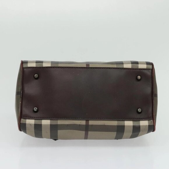 BURBERRY Nova Check Hand Bag PVC Beige Auth - Picture 5 of 16